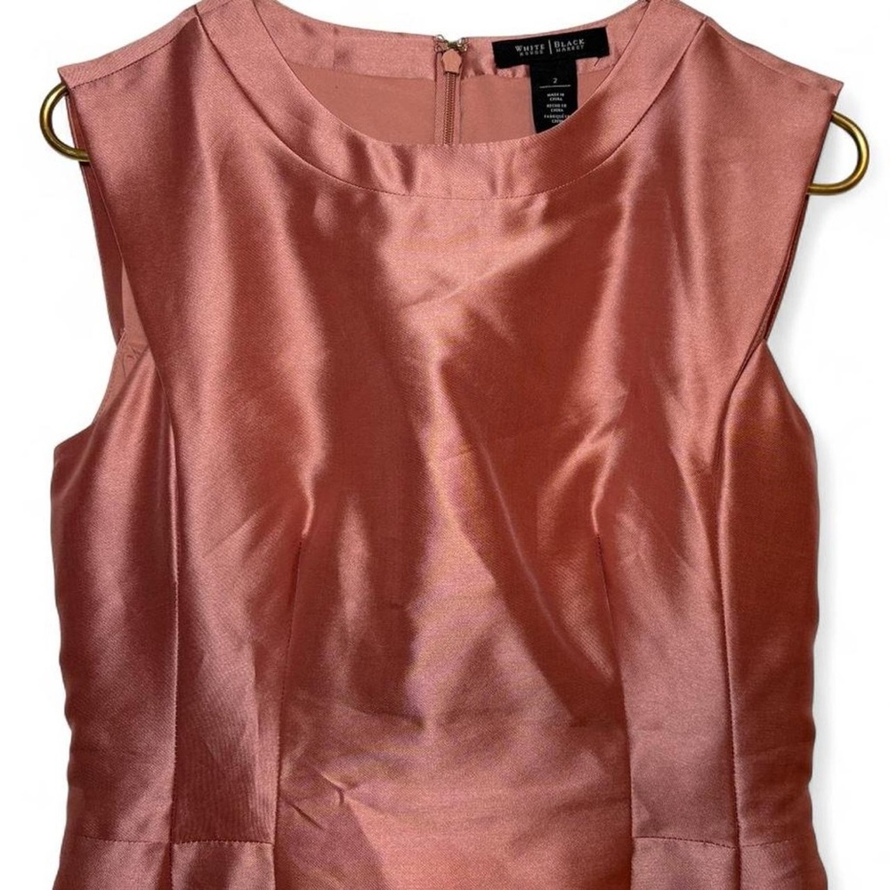White House Black Market Pink Silk Blend Evening A-Line Dress - Picture 3 of 8